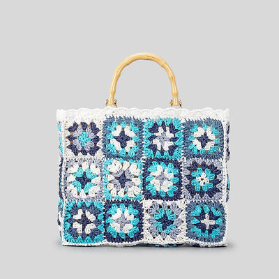 Fashion Cool Contrast Color Straw Bag Women