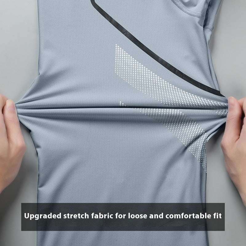 Sportswear Suit Men's Ice Silk Summer Running Short Sleeve