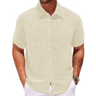 Gold Velvet Fabric Square Collar Casual Short Sleeve Shirt