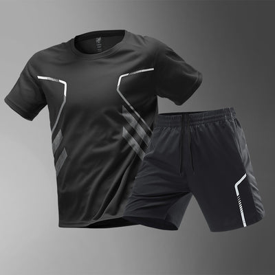 Sportswear Suit Men's Ice Silk Summer Running Short Sleeve